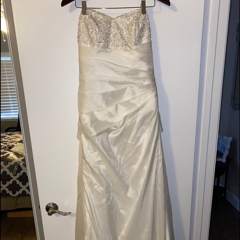 Beautiful Beaded Bodice Wedding Dress.